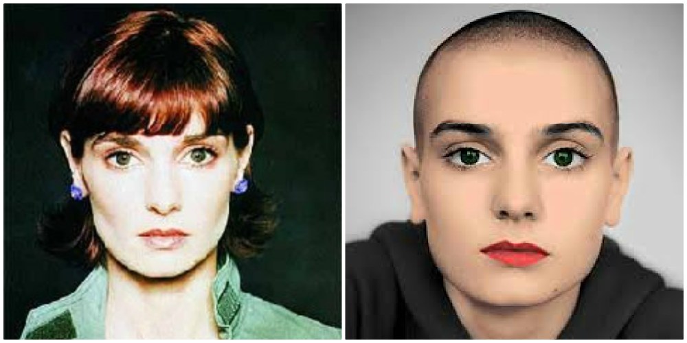 Sinead O Connor with without hair
