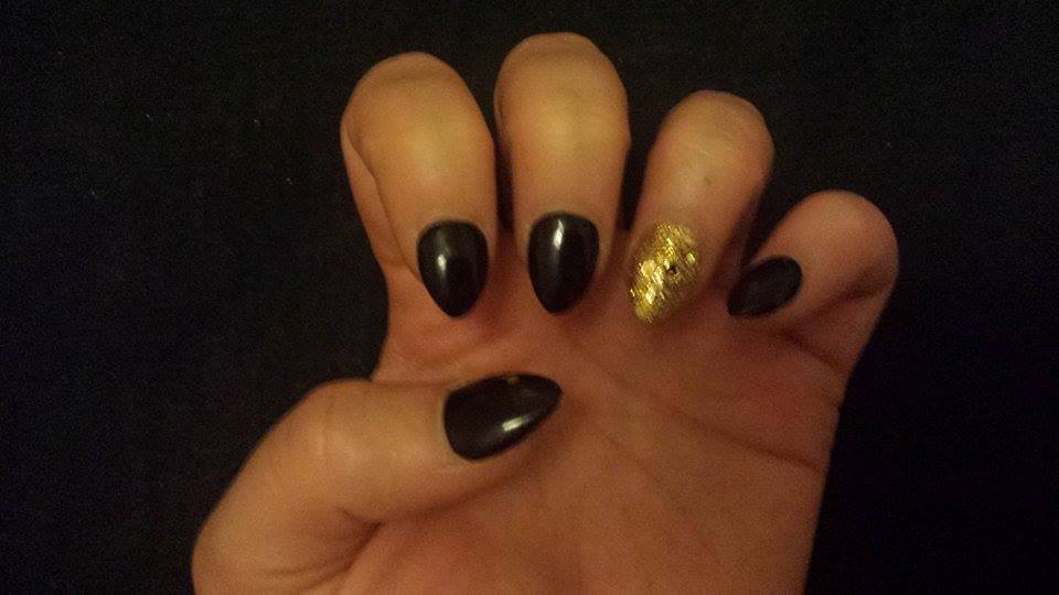 Black and Gold Nails